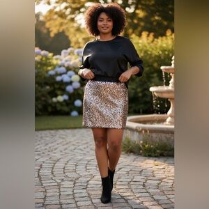 Torrid Glittering Gold Mini Skirt